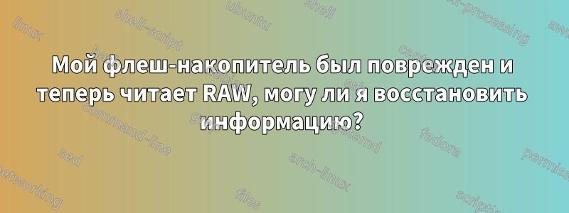 Мой флеш-накопитель был поврежден и теперь читает RAW, могу ли я восстановить информацию?