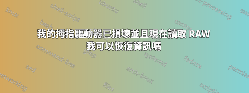 我的拇指驅動器已損壞並且現在讀取 RAW 我可以恢復資訊嗎