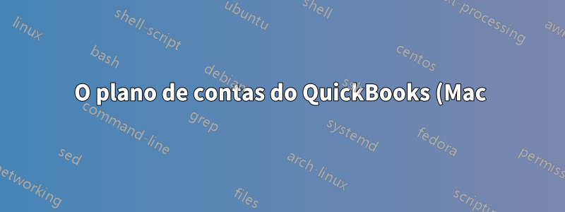 O plano de contas do QuickBooks (Mac) tem uma coluna vazia com um título de bola azul