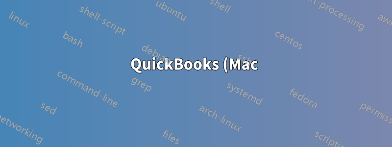 QuickBooks (Mac) 會計科目表有一個帶有藍色球標題的空列