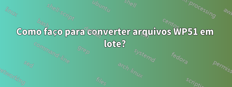 Como faço para converter arquivos WP51 em lote?