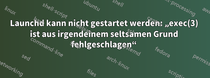 Launchd kann nicht gestartet werden: „exec(3) ist aus irgendeinem seltsamen Grund fehlgeschlagen“