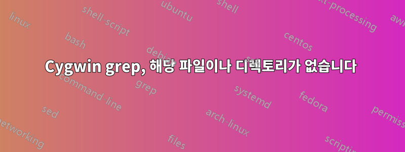 Cygwin grep, 해당 파일이나 디렉토리가 없습니다