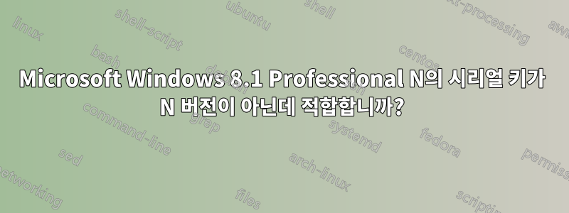 Microsoft Windows 8.1 Professional N의 시리얼 키가 N 버전이 아닌데 적합합니까?