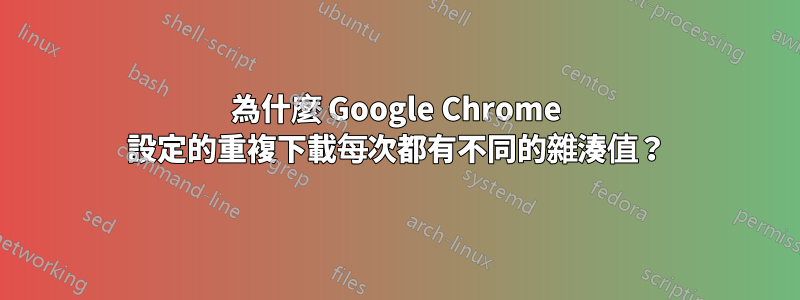 為什麼 Google Chrome 設定的重複下載每次都有不同的雜湊值？