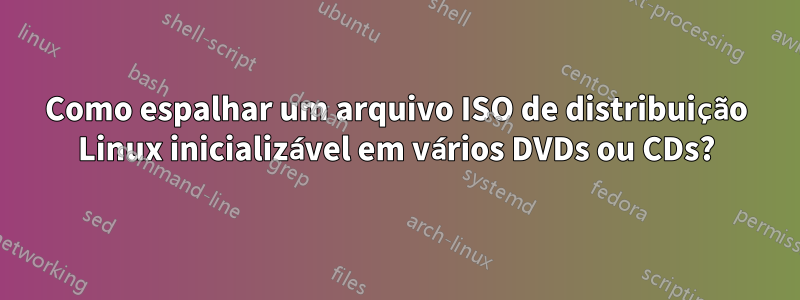 Como espalhar um arquivo ISO de distribuição Linux inicializável em vários DVDs ou CDs?