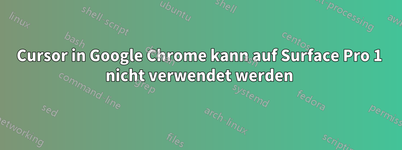 Cursor in Google Chrome kann auf Surface Pro 1 nicht verwendet werden