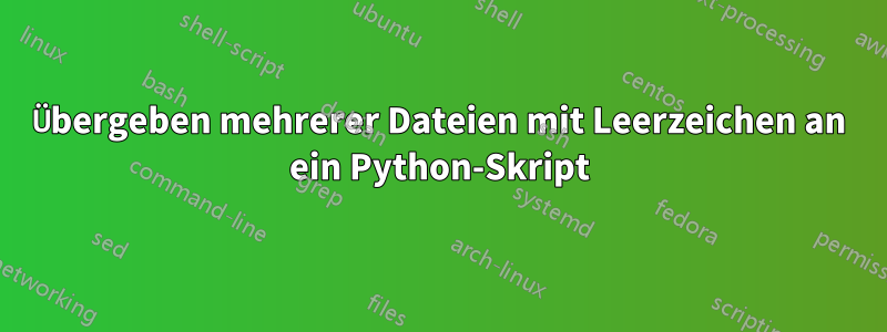 Übergeben mehrerer Dateien mit Leerzeichen an ein Python-Skript