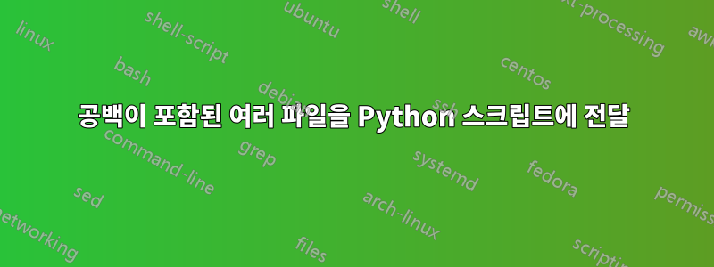 공백이 포함된 여러 파일을 Python 스크립트에 전달