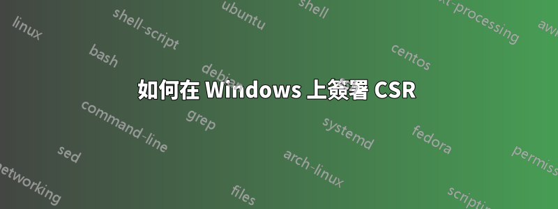 如何在 Windows 上簽署 CSR
