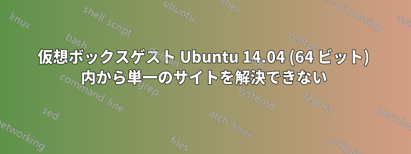 仮想ボックスゲスト Ubuntu 14.04 (64 ビット) 内から単一のサイトを解決できない
