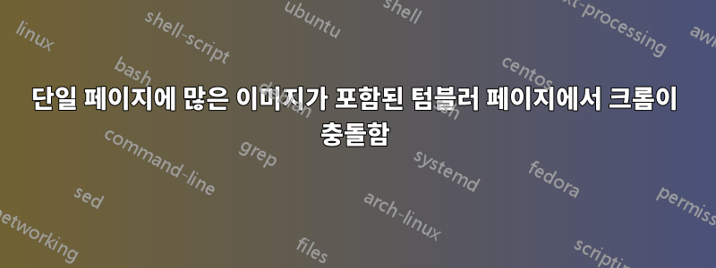 단일 페이지에 많은 이미지가 포함된 텀블러 페이지에서 크롬이 충돌함