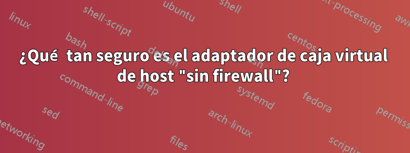 ¿Qué tan seguro es el adaptador de caja virtual de host "sin firewall"?