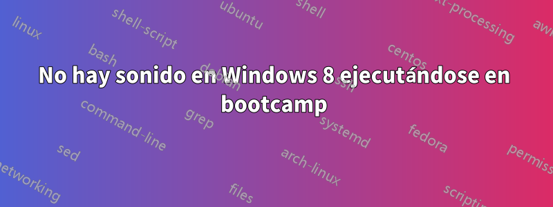 No hay sonido en Windows 8 ejecutándose en bootcamp