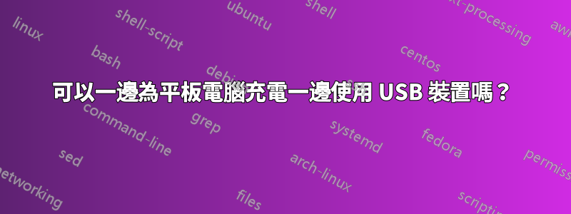 可以一邊為平板電腦充電一邊使用 USB 裝置嗎？