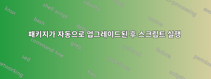 패키지가 자동으로 업그레이드된 후 스크립트 실행