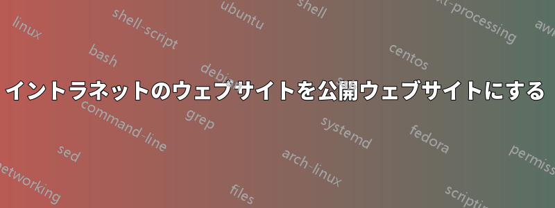 イントラネットのウェブサイトを公開ウェブサイトにする