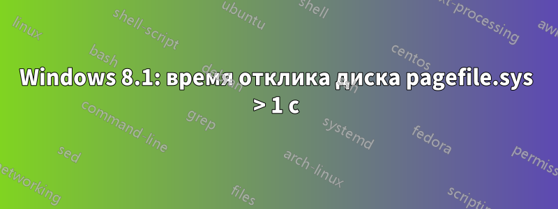 Windows 8.1: время отклика диска pagefile.sys > 1 с