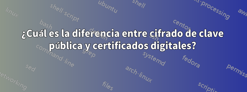 ¿Cuál es la diferencia entre cifrado de clave pública y certificados digitales?