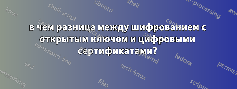 в чем разница между шифрованием с открытым ключом и цифровыми сертификатами?