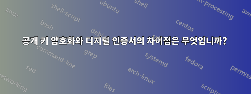 공개 키 암호화와 디지털 인증서의 차이점은 무엇입니까?