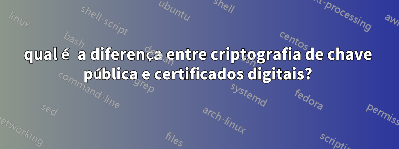 qual é a diferença entre criptografia de chave pública e certificados digitais?
