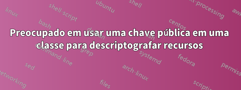 Preocupado em usar uma chave pública em uma classe para descriptografar recursos