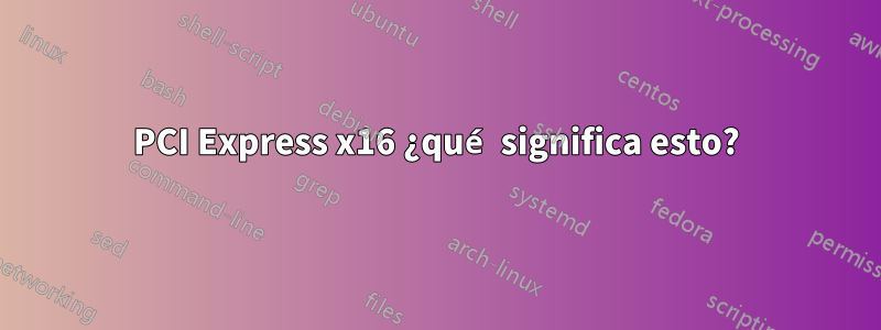 PCI Express x16 ¿qué significa esto?