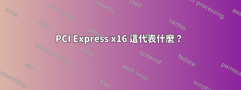 PCI Express x16 這代表什麼？