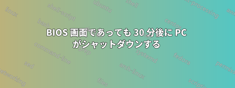BIOS 画面であっても 30 分後に PC がシャットダウンする