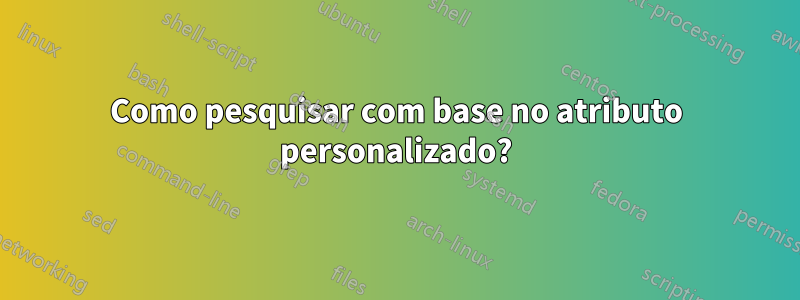 Como pesquisar com base no atributo personalizado?