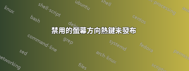 禁用的螢幕方向熱鍵未發布