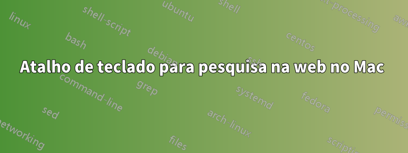 Atalho de teclado para pesquisa na web no Mac