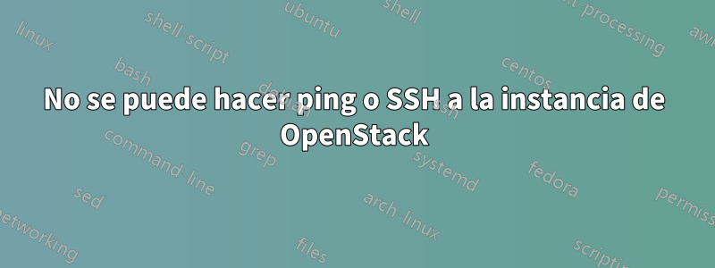No se puede hacer ping o SSH a la instancia de OpenStack