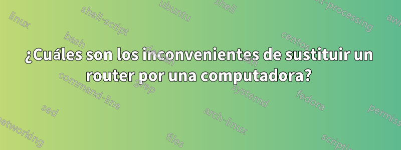 ¿Cuáles son los inconvenientes de sustituir un router por una computadora?