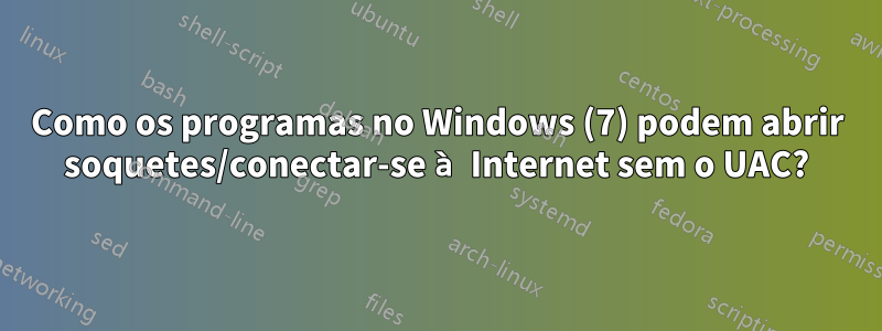 Como os programas no Windows (7) podem abrir soquetes/conectar-se à Internet sem o UAC?