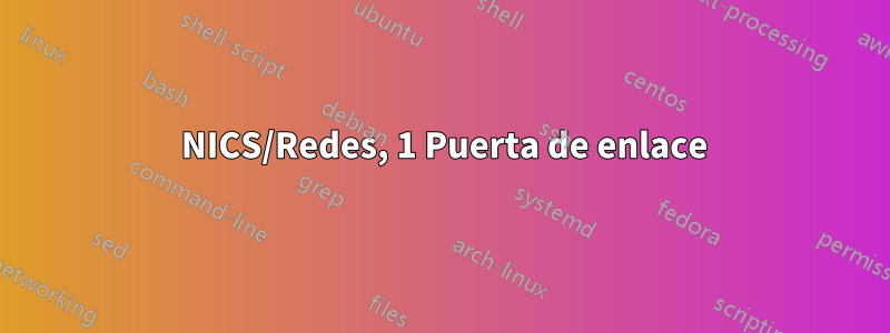 2 NICS/Redes, 1 Puerta de enlace