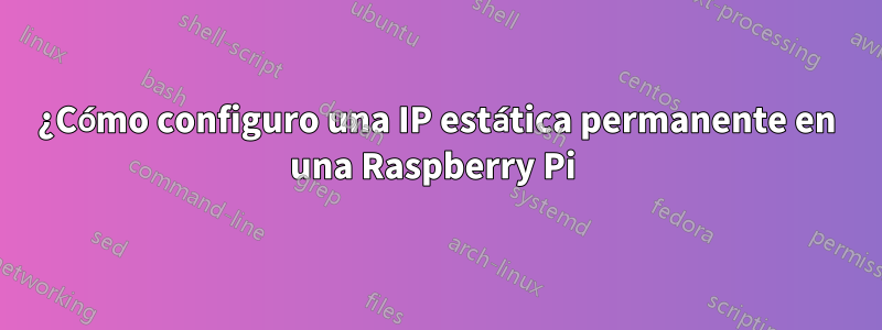 ¿Cómo configuro una IP estática permanente en una Raspberry Pi 