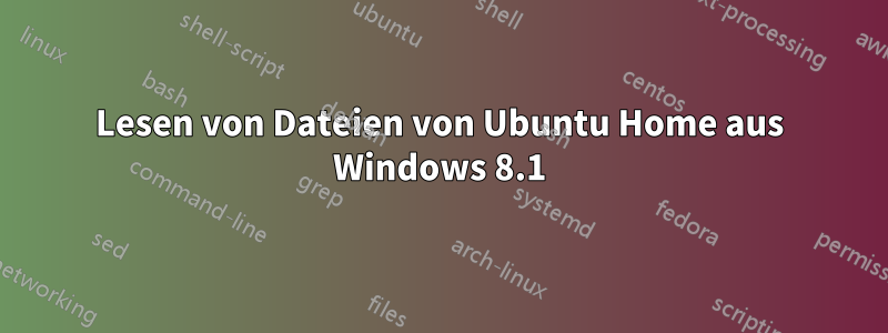 Lesen von Dateien von Ubuntu Home aus Windows 8.1