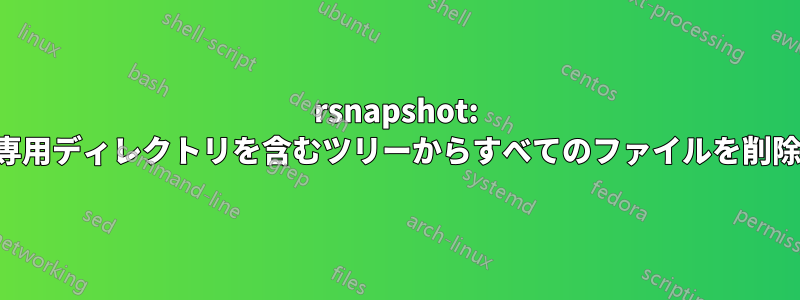 rsnapshot: 読み取り専用ディレクトリを含むツリーからすべてのファイルを削除する方法