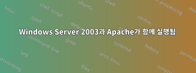 Windows Server 2003과 Apache가 함께 실행됨