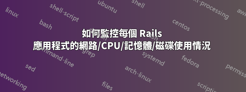 如何監控每個 Rails 應用程式的網路/CPU/記憶體/磁碟使用情況