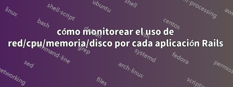 cómo monitorear el uso de red/cpu/memoria/disco por cada aplicación Rails