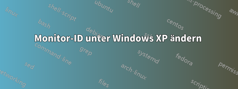 Monitor-ID unter Windows XP ändern