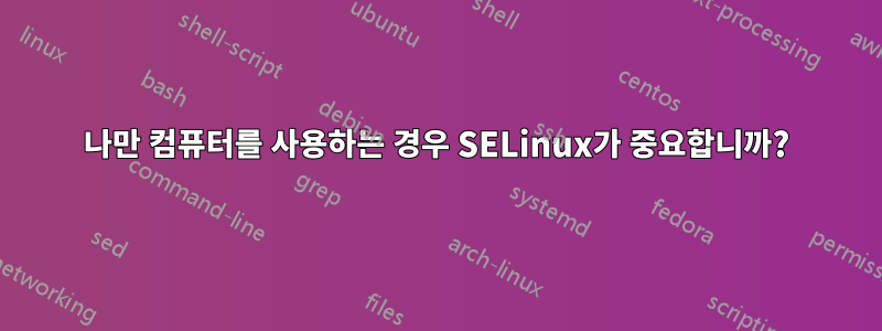 나만 컴퓨터를 사용하는 경우 SELinux가 중요합니까?