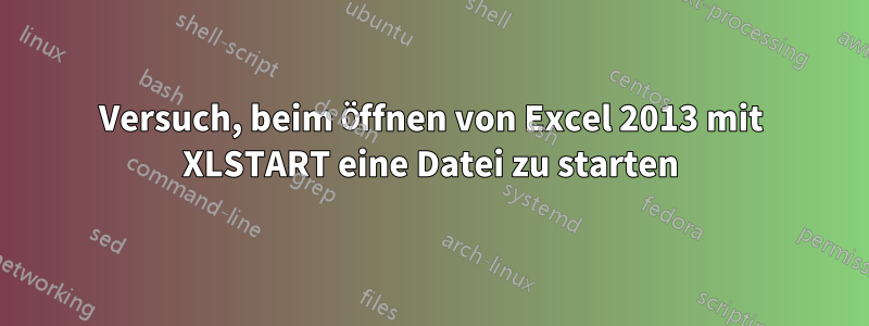 Versuch, beim Öffnen von Excel 2013 mit XLSTART eine Datei zu starten