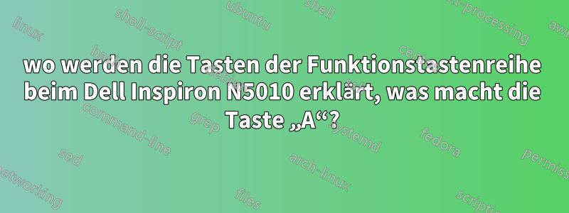 wo werden die Tasten der Funktionstastenreihe beim Dell Inspiron N5010 erklärt, was macht die Taste „A“?