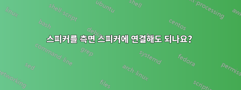 스피커를 측면 스피커에 연결해도 되나요?