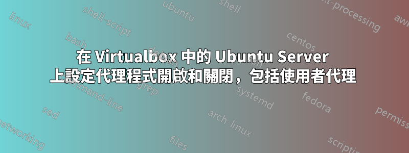 在 Virtualbox 中的 Ubuntu Server 上設定代理程式開啟和關閉，包括使用者代理