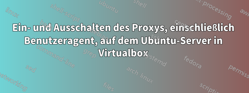 Ein- und Ausschalten des Proxys, einschließlich Benutzeragent, auf dem Ubuntu-Server in Virtualbox